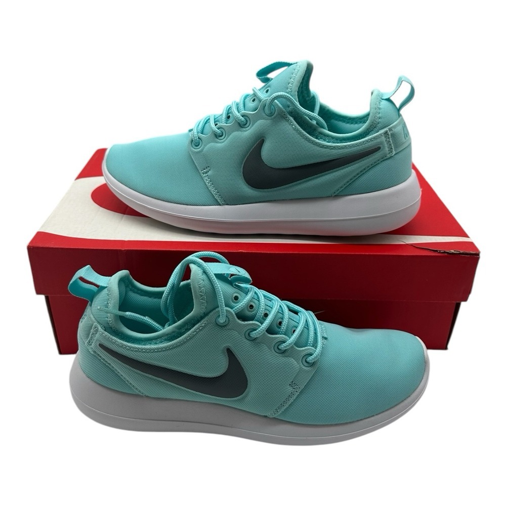 Nike Roshe Two Shoes Womens Sz 6.5 Copa Blue Grey White Aqua Sneakers 844931-400
